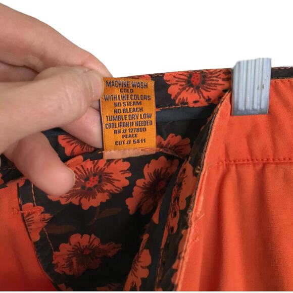 Tailor Vintage Chino Pants Mens Size 32 Orange Straight Leg Flat Front Mid-Rise - Picture 11 of 11